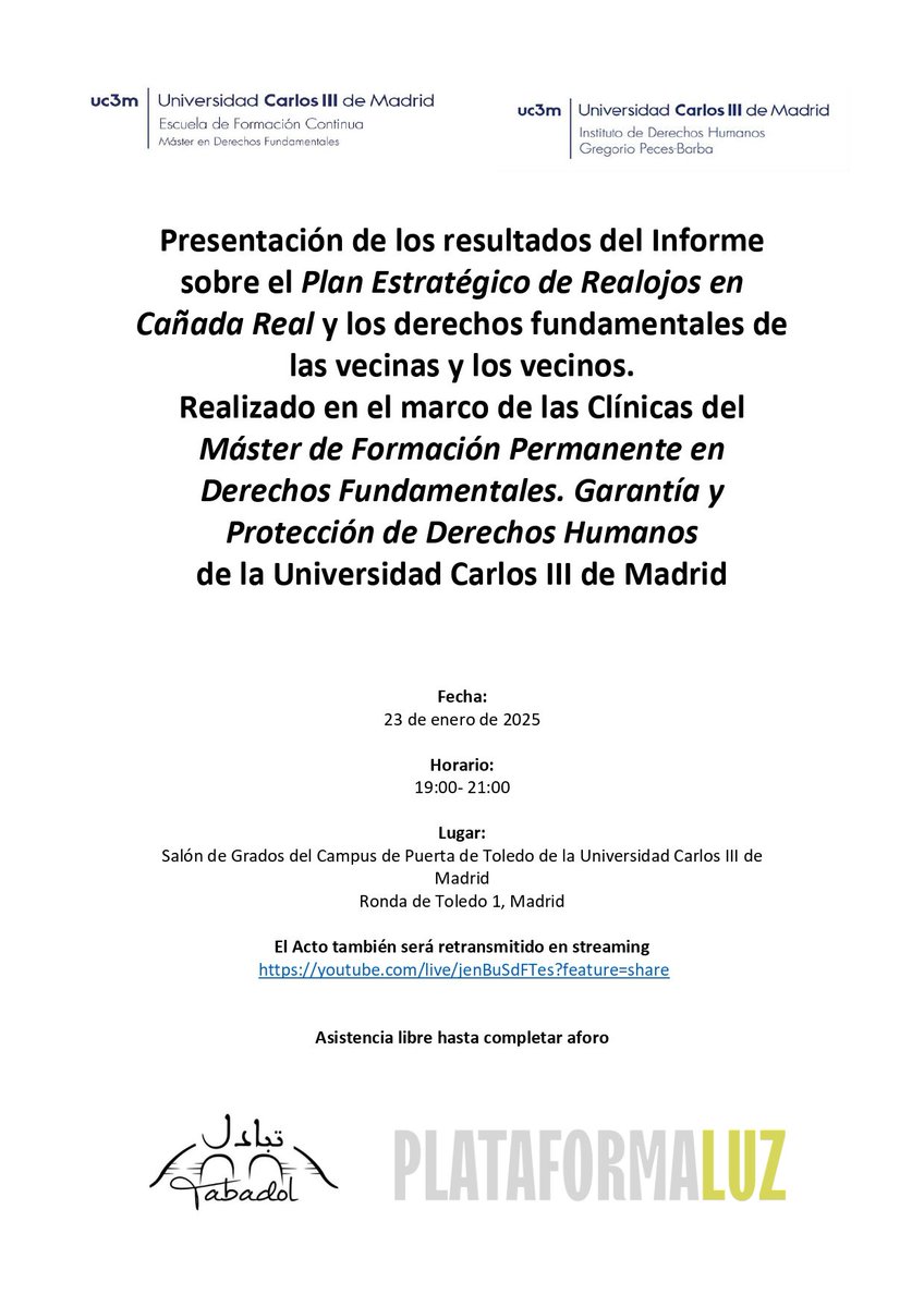 Plataforma Cívica Luz para Cañada Real tweet media