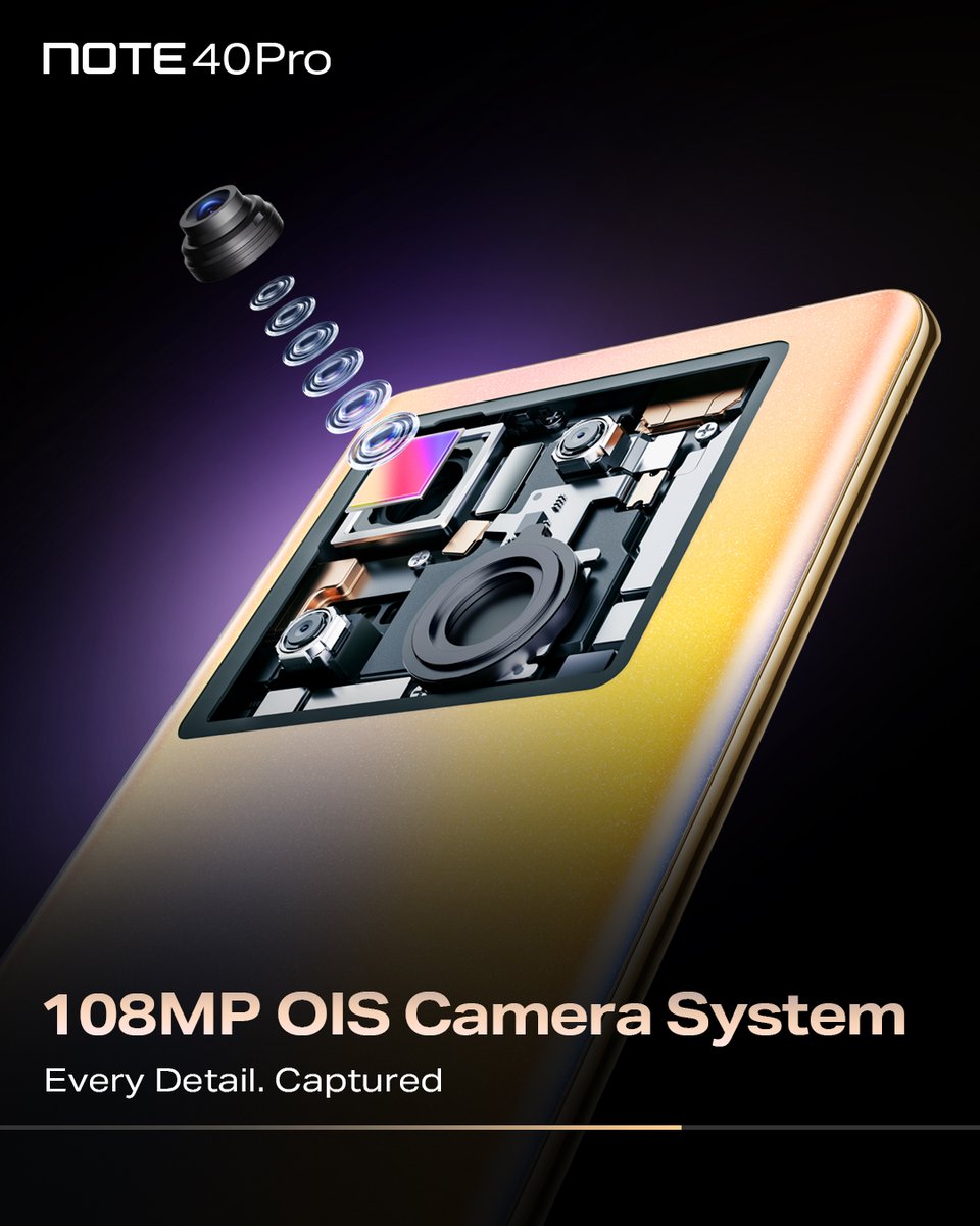 InfinixGhana's tweet photo. Capture every detail with the 108MP OIS camera 📸 on the Note 40Pro. Stunning clarity, every time. #70WFastCharge #Note40Series https://t.co/rIu5FcLtuh