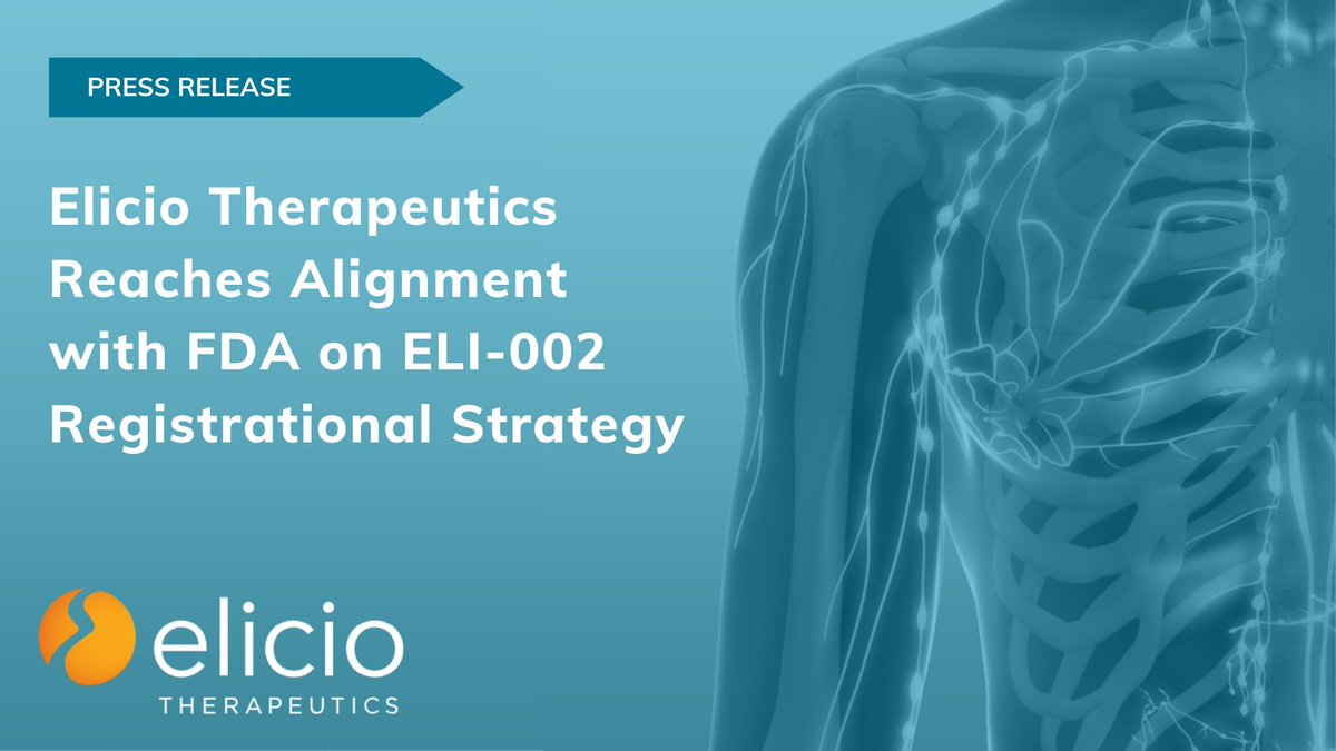 Today we announced that we've reached alignment with the FDA on the registrational study strategy for our lead candidate ELI-002—a novel AMP cancer vaccine targeting mKRAS-driven cancers.

Read more: elicio.com/press_releases…