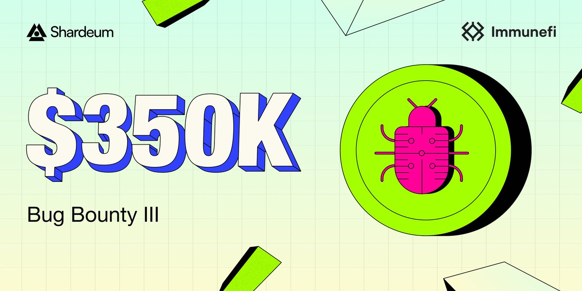 shardeum's tweet photo. Week 1 of Bug Bounty ๐ต๏ธ
12 security researchers have submitted reports across Ancillaries III & Core III audit competitions on @immunefi. Join the mission to secure Shardeum's codebase & earn from $350K bounty.
#LetsBuildWeb3 together ๐ช https://t.co/izqNRNgyZb