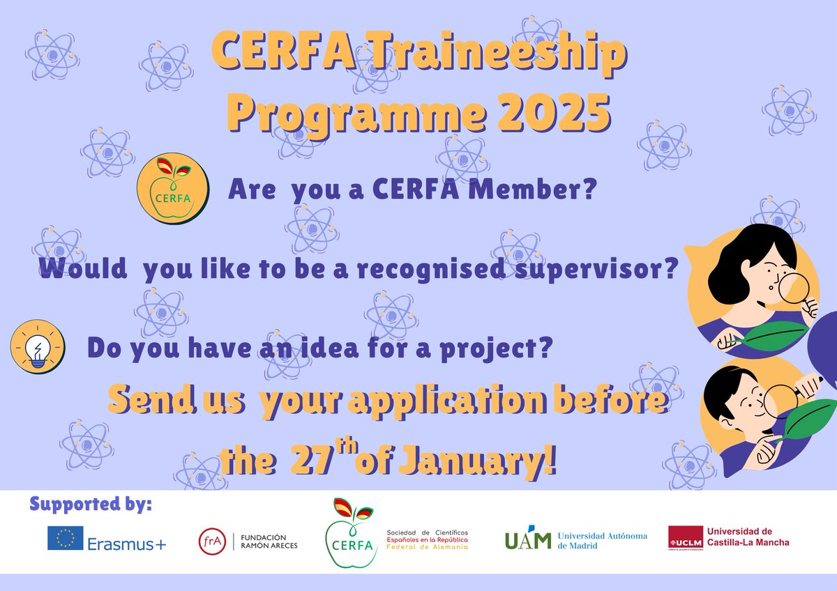 Last days to present your project for the Traineeship!!! If you want to get a student during summer from the UAM or the UCLM, you will need to send us the documents. All the information can be found here buff.ly/3S6XV5D