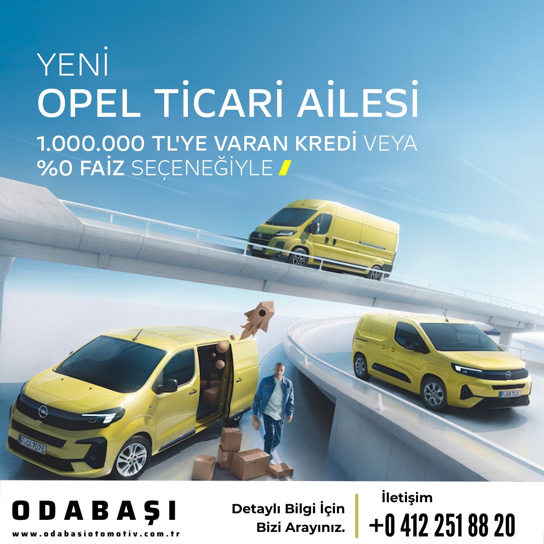 Ticaretin yeni enerjisi!

Geniş iç hacim, yüksek taşıma kapasitesi ve yenilikçi teknolojiler...

*Kampanya 1-31 Ocak 2025 tarihleri arasında geçerlidir.

Detaylı bilgi için; 0 (412) 251 88 20

#opel #opelticariaraç #ticariaraçlar #opelodabaşı