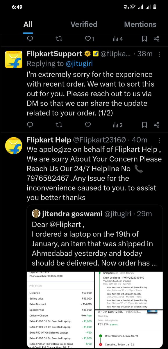 jitugiri's tweet photo. @flipkartsupport I am getting this froud number @Flipkart is this your number https://t.co/YpmbVEmHDp