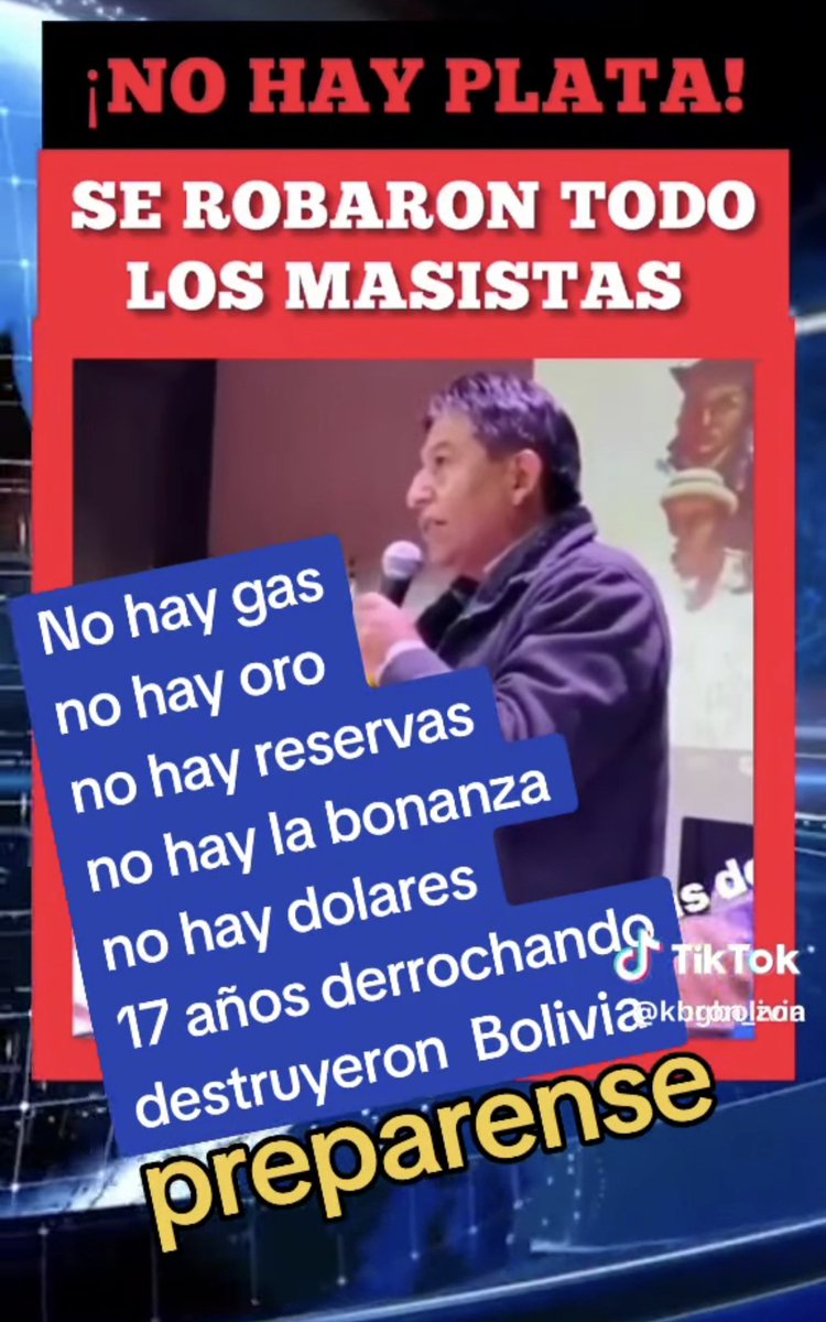 CambitaDalcy's tweet photo. Se robaron todo lo que Bolivia tenía en reservas 😱😱😱 https://t.co/ox5kPVGm1s