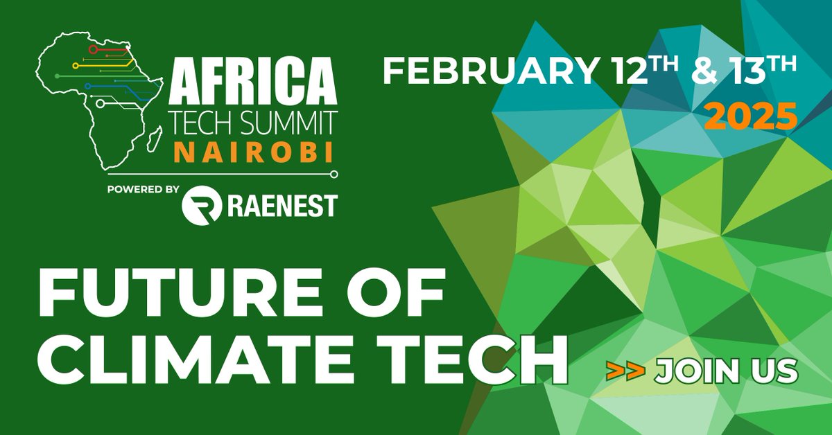 📌 Africa Tech Summit Nairobi – Feb 12th &amp; 13th 2025
🌍 Where African Tech Connects 
🎟️ Register Final Passes bit.ly/40nEQ3a
#AfricaTechSummit #ATSNBO #AfricaClimatetech