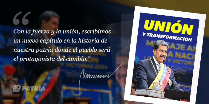 Somos Venezuela | MSVEnLinea (@msvenlinea) on Twitter photo 🔔 #ÚLTIMAHORA || Continúa la entrega del Bono Unión y Transformación enviado por nuestro Pdte. <a href="/NicolasMaduro/">Nicolás Maduro</a> a través de la #PlataformaPatria.
📌 La entrega tendrá lugar hasta el #25Ene de 2025.
<a href="/MSVEnLinea/">Somos Venezuela | MSVEnLinea</a> <a href="/MSVSocial/">MSV Protección social</a> <a href="/veQRSocial/">veQR - Somos Venezuela</a> #22Ene #Venezuela #SomosVenezuela 🔔 #ÚLTIMAHORA || Continúa la entrega del Bono Unión y Transformación enviado por nuestro Pdte. <a href="/NicolasMaduro/">Nicolás Maduro</a> a través de la #PlataformaPatria.
📌 La entrega tendrá lugar hasta el #25Ene de 2025.
<a href="/MSVEnLinea/">Somos Venezuela | MSVEnLinea</a> <a href="/MSVSocial/">MSV Protección social</a> <a href="/veQRSocial/">veQR - Somos Venezuela</a> #22Ene #Venezuela #SomosVenezuela