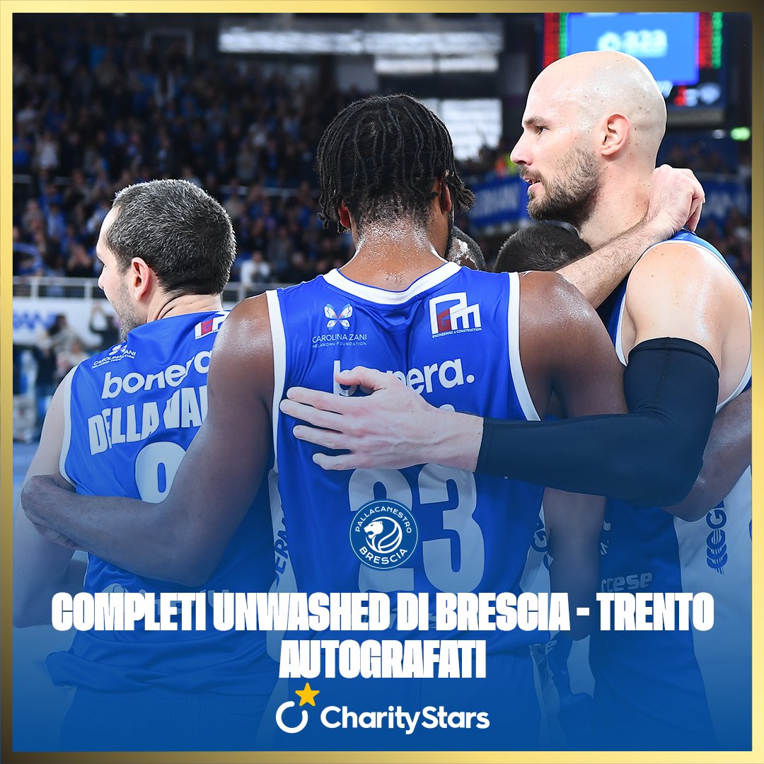 I completi gara indossati dai nostri giocatori nella sfida contro Trento dell'11 gennaio sono disponibili su <a href="/CharityStars/">CharityStars</a>! ✨
Ogni divisa è autografata: un pezzo unico per veri tifosi! 🤩
📲 pallacanestrobrescia.charitystars.com