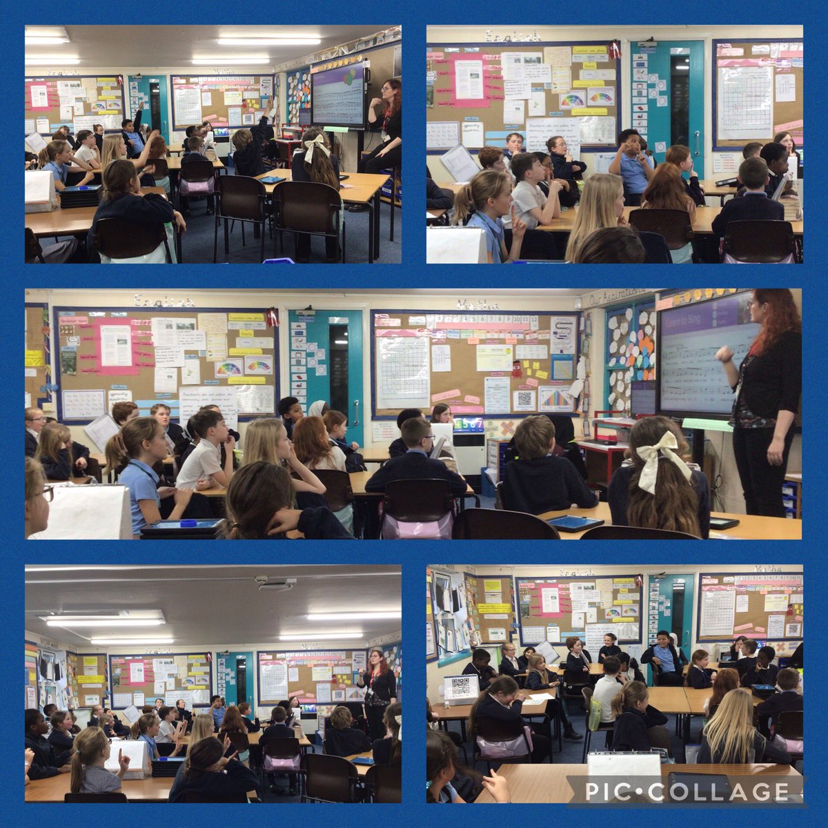 BuckinghamSch's tweet photo. #Year5 enjoyed another visit from Steph from @HullMusicHub who taught us about staying in time with the beat and some tips on how to project our voice as part of @ChoralHull singing project.#BuckinghamMusic #BuckinghamPD https://t.co/pBU1n2bJRW