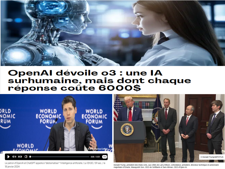 Arreter_Fischer's tweet photo. Le IVème Reich est “en marche” !
Le “Syndicat jaune” applaudit !
Cette semaine, Sam #Altman, Young Global Leader de #Davos 2016 (1) et ardent promoteur de la IVème Révolution Industrielle décrétée par KlauSS #Schwab et ses complices de l’ONU (2), célèbre le projet #Stargate; ce projet pharaonique, associé à l’investissement colossal d’au moins cinq cent mille millions de dollars (500 milliards $), a été présenté lors de la toute récente investiture de Donald Trump (3).
Pour quiconque connaît ses promoteurs, ce projet aux impacts globaux incalculables, imposé aux peuples du monde entier par un réseau d’organisations criminelles, est clairement destiné à en finir avec les humains non fusionnés avec l'IA (4).
Aux côtés de #Trump (le Père autoproclamé des vaccins-tueurs (5)) et de #Musk (le ploutocrate transhumaniste radicalisé (6)), la transnationale Open AI, présidée par Altman, et ses partenaires de Davos (7) se réjouissent (8); ne doutez pas du fait que les organisateurs de l’opération psychologique en cours, déterminés à faire aboutir ce projet criminel, ne manqueront pas de faire croire que ces gens sont en désaccord et qu’ils nous avertissent des risques liés aux “progrès” technologiques qui y seront associés.
L’entretien de cette croyance en l’existence d’une opposition entre les équipes de Musk, Altman, Peter #Thiel (Palantir, PayPal,...) et consorts, d'une part, et celles de Davos, Bruxelles, Moscou et Pékin, d'autre part, sera, une fois encore, assurée par les médias mainstream, comme par ceux d’une certaine résistance.
Voyez comment l’ensemble des médias et des personnalités de la pseudo-résistance (celle du Syndicat Jaune, parfaitement présenté par Ariane Bilheran (9)) applaudit l'investiture de Donald Trump en nous assurant que ce criminel de guerre et ses complices, promoteurs de ce projet ignoble (étape cruciale de l'Agenda 2030), nous promettent l'arrivée d'un vent d'espoir et de liberté (10).
Contrairement à cette pseudo résistance, Liliane Held-Khawam dénonce, une fois encore, la dangerosité de la mafia transhumaniste (11) … cette fois représentée par les faux adversaires de Clinton et compagnie.
Amis, ... mettons en pratique ce que Mysa et Jason Christoff (12) nous appellent à entreprendre ! Oui, nos enfants nous regardent et l'heure est à l'action. Oui, le défi est titanesque et notre fenêtre de tir, minuscule. Mais il est de notre devoir de sortir nos griffes et de ne plus les laisser faire !
1.
Les -Young Global Leaders de Davos (dont Sam Altman)- moins de 40 ans à la tête de la quatrième révolution industrielle
https://t.co/hbwE27UkmV
2.
https://t.co/Wk54YgXFKn
3.
https://t.co/dyfs407wQB
https://t.co/fBRPalDsDQ
4.
https://t.co/tk7PJh6VSf
https://t.co/9ikdnebVlz
5.
https://t.co/7b1OttB2bN
6.
https://t.co/9ikdnebVlz
7.
https://t.co/M6LGrVzz4b
8.
https://t.co/E8anW9V4Es
9.
https://t.co/p3IZSTOx1n
10.
https://t.co/UfptD5EaHb
https://t.co/vzhm2BQUGt
11.
https://t.co/MfKGduo0Oh
12.
Mysa:
"C’est maintenant ou jamais…
Si on ne veut pas plonger dans les abysses.
Nos enfants nous regardent, le cœur battant. Notre force c'est eux, leurs remparts c'est nous."
https://t.co/iog5zPO6Ga
Jason Christoph:
“Soyons courageux, agissons, n'ayons peur de rien et permettons au lion qui sommeille en nous de se faire entendre !”
https://t.co/cMTr8A6slZ
@Marc_Doyer
@myriampalomba
@raoult_didier
@verity_france
@chris_perronne
@xazalbert
@BonsensOrg
@louisfouch3
@Kairos_Presse
@idrissaberkane
@andrebercoff
@Tocsin_Media
@silvano_trotta
@amine_umlil
@decoder_l
@Un_EtreHumain
@ErikLoridan
@Art50Mercier
@BlackBondPtv
@AgretDenis
@CaptainMedical