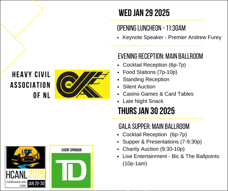 Just one week away!
The countdown is on for the HCANL 2025 AGM &amp; Conference, and we’re thrilled to announce that Premier <a href="/FureyAndrew/">Andrew Furey</a> will join us as the keynote speaker at our Opening Luncheon (proudly supported by <a href="/TD_Canada/">TD (Canada)</a>)
It’s going to be an incredible event—see you there!