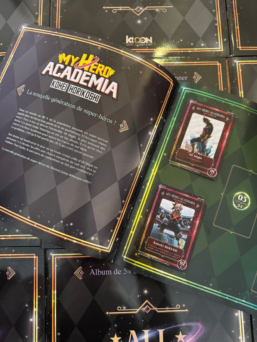 ki_oon_Editions's tweet photo. Des cartes #MHA ? Il y en aura ! 🤩
RDV le 6 février en librairie.

Rappel :
👉 Pour avoir le 1er pack, il faudra prendre 2 tomes de la selection : #MHA, #JJK, Les Carnets de l'apothicaire, Frieren, Kindergarten Wars, Akane-banashi &amp; Phantom Busters.
👉 L'album est gratuit https://t.co/7zXEwcbn5t