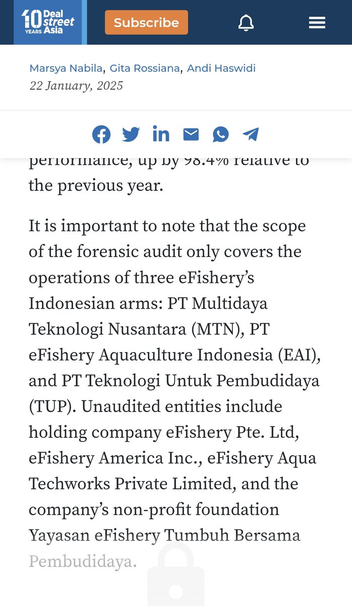 BREAKING NEWS

Final chapter eFishery

Setelah sebelumnya kemarahan, patrick waluyo terhadap pengelolaan eFishery, yang diduga fraud

Ternyata terdapat 2 buku laporan keuangan yang berbeda

Satu untuk internal dan satunya eksternal

Bahasa bayi : manipulasi laporan keuangan