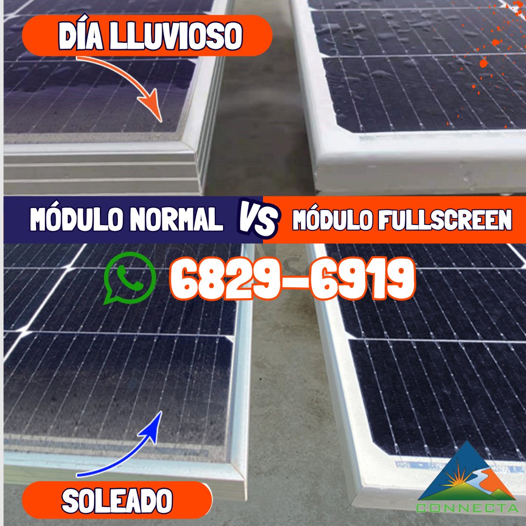 Connectasolar's tweet photo. 🌞🔋 "Con los paneles solares y la avanzada tecnología Fullscreen, no solo aprovechamos al máximo cada rayo de sol, sino que lo hacemos con un diseño revolucionario que elimina espacios vacíos, optimizando la eficiencia al 100%. https://t.co/J2q236a1WZ