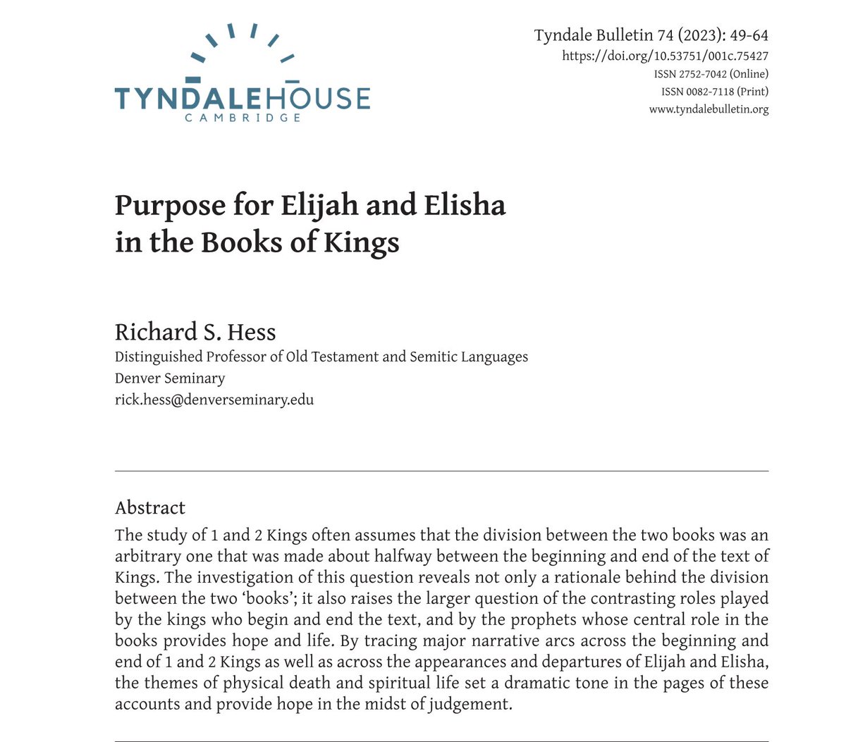 Here's a fabulous essay on the role that the stories of Elijah and Elisha—at the very literary center of the Book of Kings—play in communicating the book's message about monarchy and godliness.

I've been thinking a lot about Elijah and Elisha for a thread, so this was amazing!