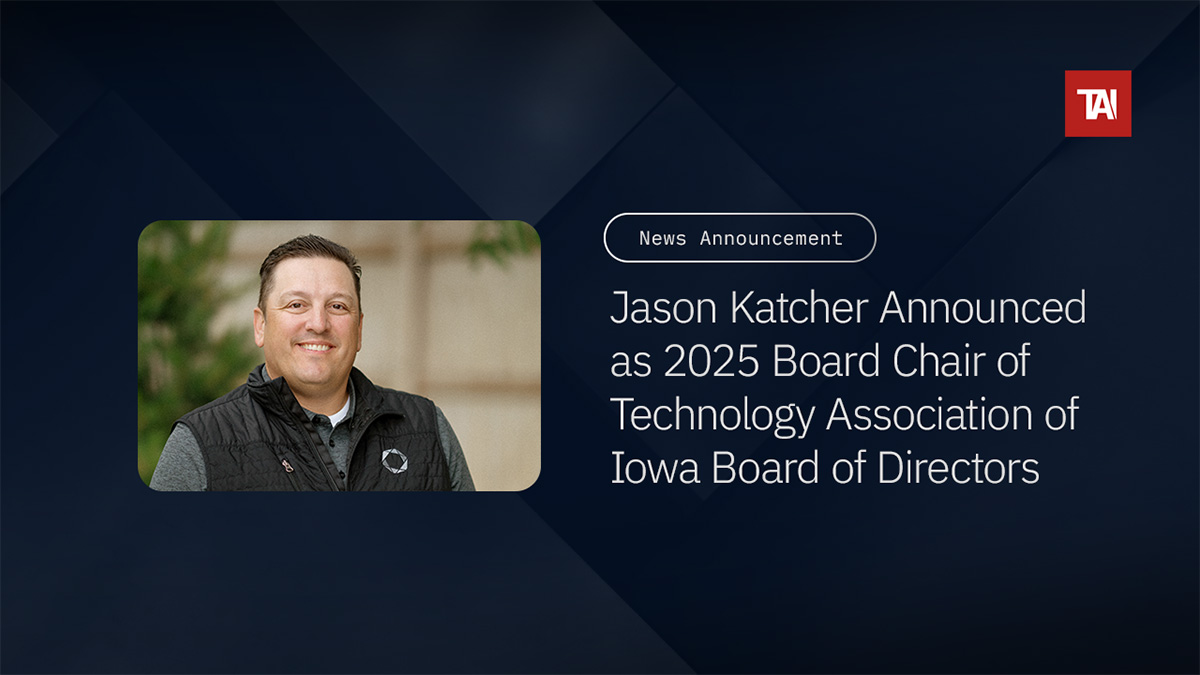 TechnologyIowa's tweet image. 📣 News Announcement: TAI is proud to announce that Jason Katcher, SVP &amp;amp; Chief Information Officer at @ITAGroup, has been appointed as the 2025 Board Chair of the TAI Board of Directors

Read More: bit.ly/4hsdOP3

Please join us in congratulating Jason!

#UniteIowaTech