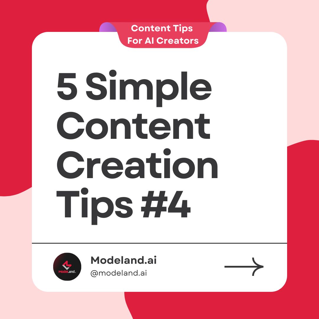 modelandai's tweet photo. 1/2 Part 4 of the #ModelandContentTips Series.
Today, we share another 5 great tips to follow, whether you are a #ContentCreator or an #AICreator.
#Modeland #Modelandai #ai18plus #ai18pluscoin https://t.co/XkIbDVzKVC