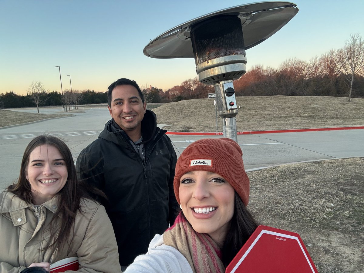 Crosswalk and car pool crew ready for the 10 degree wind chill today. Thanks to a <a href="/McClureMarshals/">McClure Marshals</a> dad who brought a portable heater! #misdliveskind #mccluremarshals