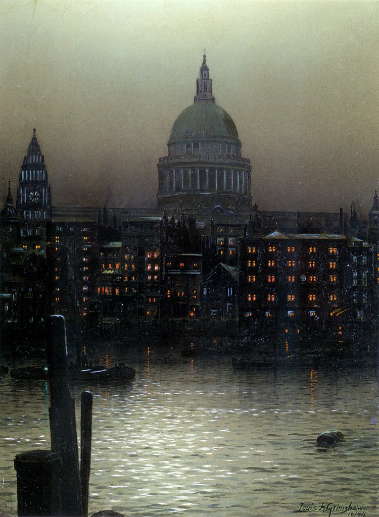 'St. Paul's Cathedral from Bankside' (1894) by Louis H Grimshaw

(Private collection)