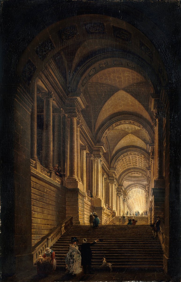 SeekAfterBeauty's tweet photo. Escalier d’un palais imaginaire (1780), by Pierre-Antoine Demachy https://t.co/15V1cFWW09