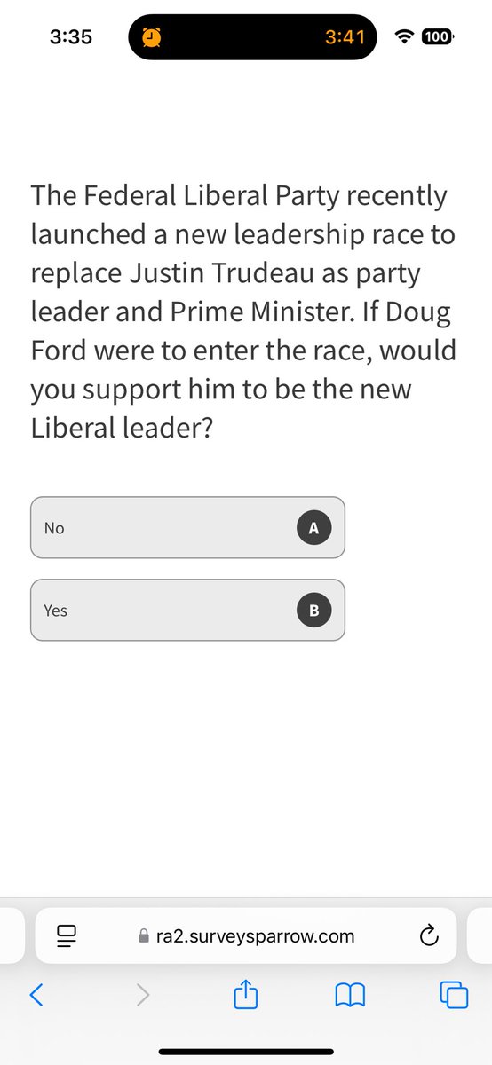 #ONpoli #CDNpoli 

For all of you out there thinking Ford is actually focused on tariffs and just doing his job: why is a polling company surveying Ford for PM?