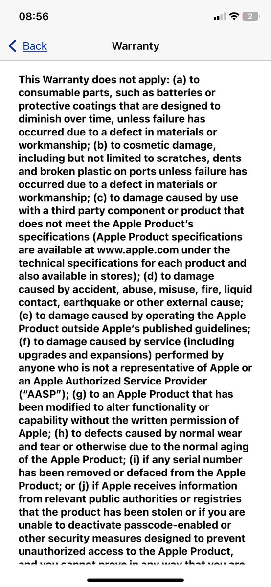 Yall ever read the iphone warranty? How can you literally tell people your hardwear is designed to “diminish over time” and “defect in materials or workmanship” isnt applicable coverage for replacement, and still be so acclaimed, people are stupid