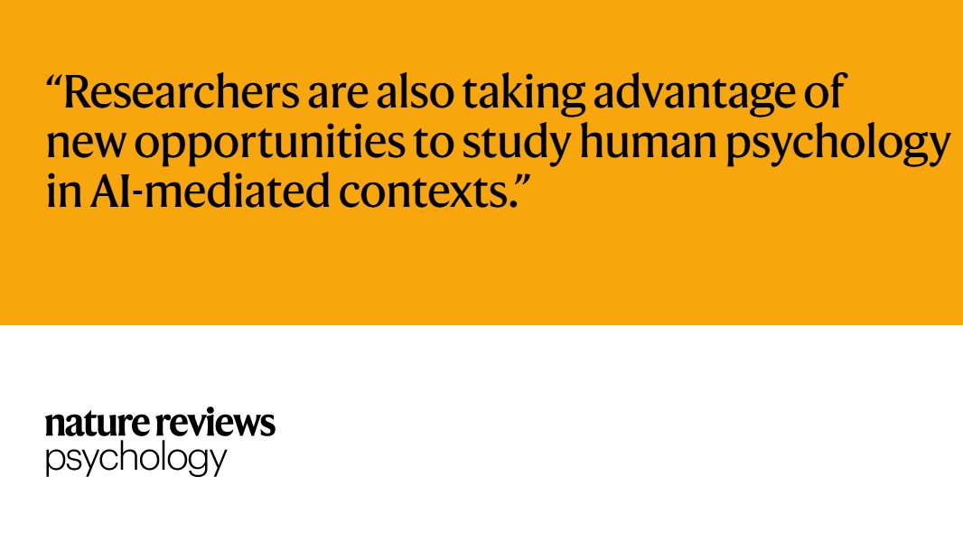 Nature Portfolio (@natureportfolio) on Twitter photo Six researchers share with <a href="/NatRevPsych/">Nature Reviews Psychology</a> their perspectives on current and future uses of generative artificial intelligence, including its impacts on research and humankind. go.nature.com/4at4ckT 🔒 Six researchers share with <a href="/NatRevPsych/">Nature Reviews Psychology</a> their perspectives on current and future uses of generative artificial intelligence, including its impacts on research and humankind. go.nature.com/4at4ckT 🔒