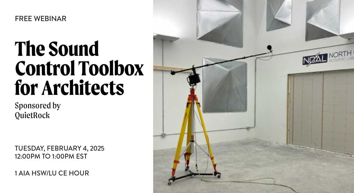 Ron_Blank_Assoc's tweet photo. Register Here: https://t.co/fhAXgNNSul 
The free webinar course provides a greater understanding of sound, sound testing &amp; test reports, the impacts on wall design performance, and how best to communicate your designs to avoid confusion. https://t.co/acvZnJbCvW