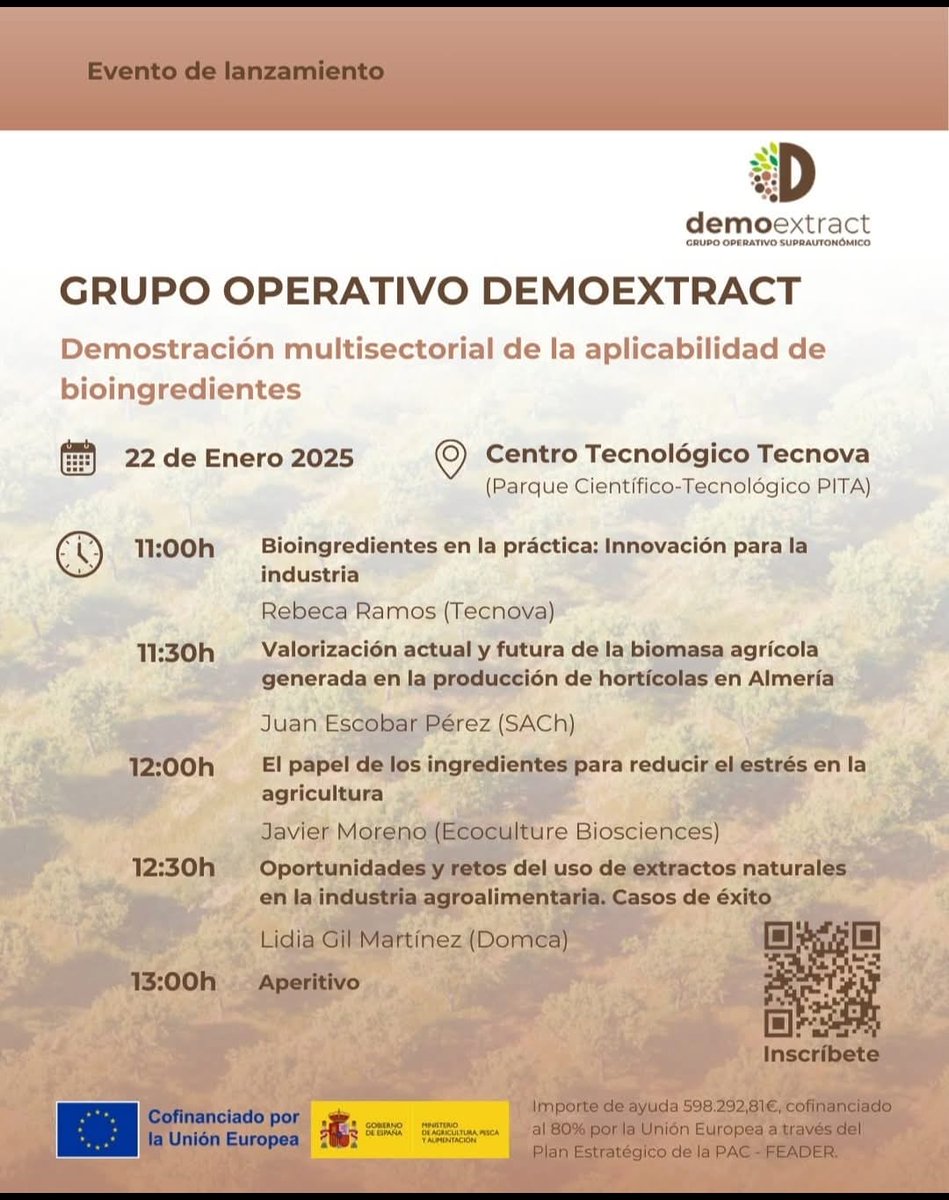 ✅Participamos en Evento de lanzamiento del Grupo Operativo #DEMOEXTRACT en <a href="/CTTecnova/">CT Tecnova</a>, donde se ha abordado cómo los #bioingredientes están transformando la industria agroalimentaria. Soluciones para reducir el estrés en la agricultura y casos de #éxito con extractos naturales👏