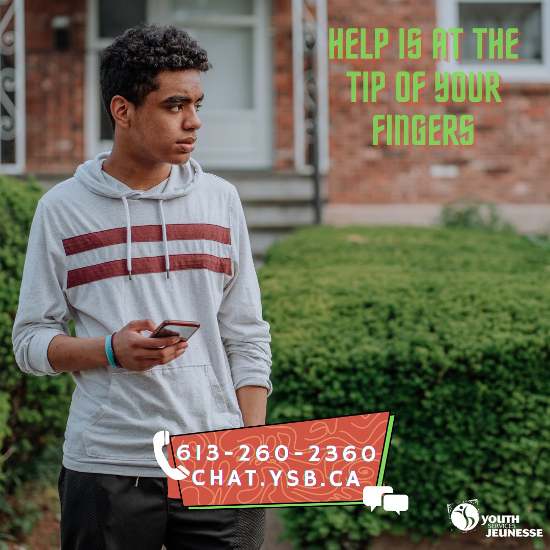 RT <a href="/ysb_bsj/">Youth Services Bureau</a>:
You’re not alone. We’re here for you. Reach out 24/7 😊

☎️ 613-260-2360
💬 chat.ysb.ca