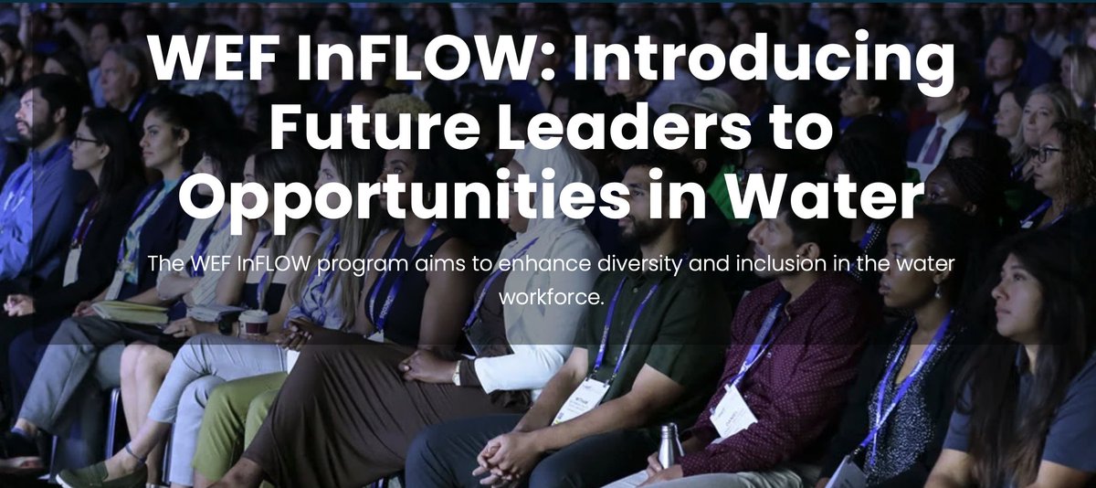 WEForg's tweet photo. Applications for InFLOW STEMpath 2025 are now open through February 27, 2025 at 11:59pm ET! The WEF InFLOW program aims to enhance diversity and inclusion in the water workforce. Apply today!⬇️ #WEFinFLOW #youngprofessionals #watersector
https://t.co/qX0BOT9whW https://t.co/eH1t1BtnHJ