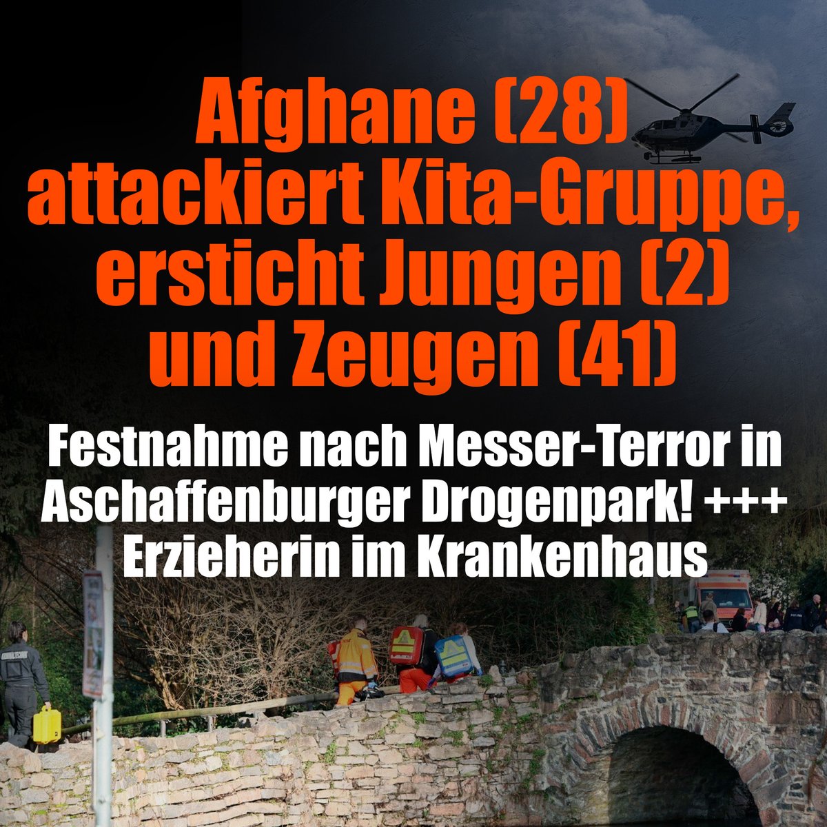 Neues zum Tathergang in Aschaffenburg: Der 28-jährige Afghane griff offenbar gezielt eine Kita-Gruppe mit Kleinkindern an. Ein zweijähriges Kind starb, genau wie ein 41-Jähriger, der sich dem Angreifer in den Weg gestellt haben soll. nius.de/kriminalitaet/…