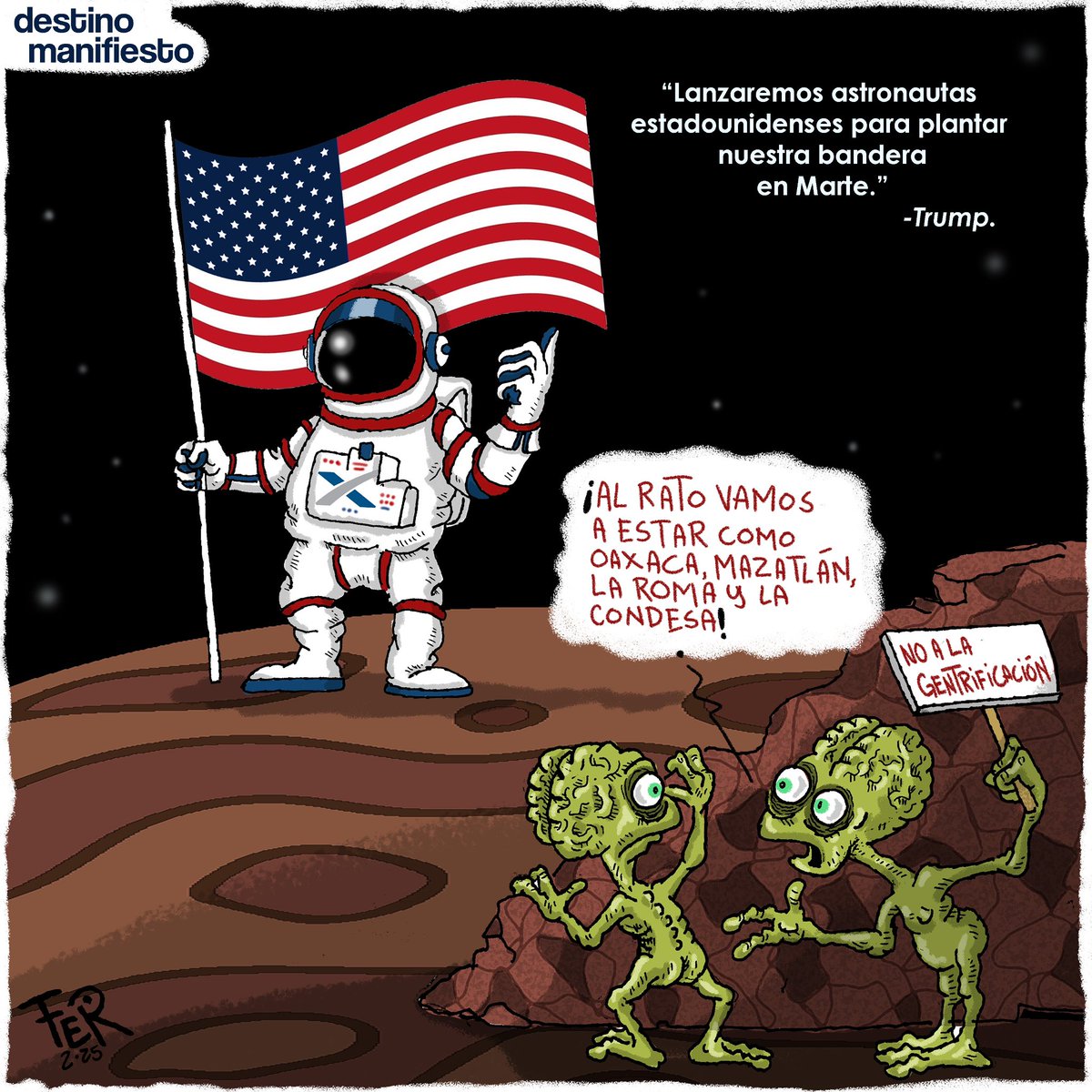 Destino manifiesto. 

#CartónDelAverno por <a href="/deandafer/">Fernando de Anda Gorráez.</a>.