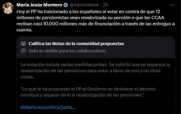 juanBravoBaena's tweet photo. Después del bochorno de hoy más de uno va a seguir el camino de Yolanda Díaz y se va a ir de @X 

Ni un Ministro sin su Nota de la Comunidad. https://t.co/vv98SuP02V