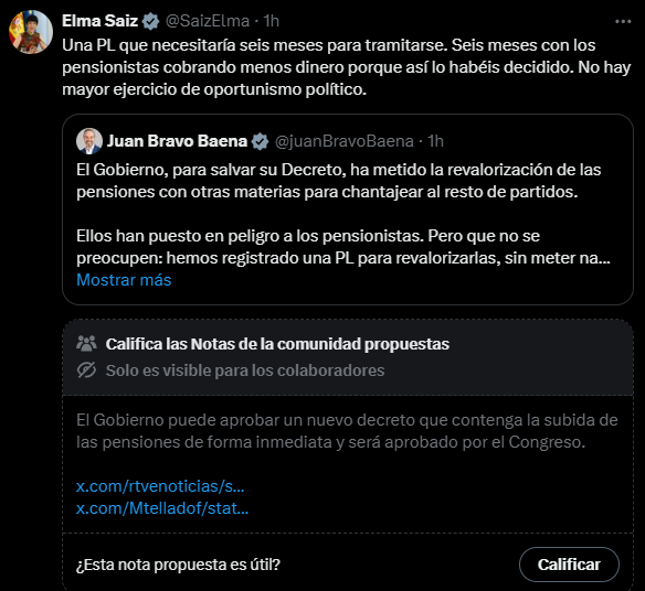 juanBravoBaena's tweet photo. Después del bochorno de hoy más de uno va a seguir el camino de Yolanda Díaz y se va a ir de @X 

Ni un Ministro sin su Nota de la Comunidad. https://t.co/vv98SuP02V
