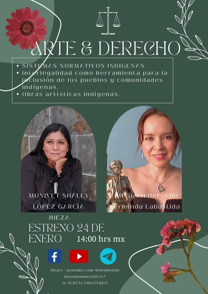 Arminda58967072's tweet photo. En Arte &amp; Derecho  la Jueza de Tribunal de Enjuiciamiento Unitario y Colegiado del Poder Judicial del Estado de Oaxaca, @MonivetL Shaley López García especialista en  Interculturalidad; defensa de los derechos de los pueblos y comunidades indígenas
https://t.co/djnJMl6nBM https://t.co/EIEJqtRpRO