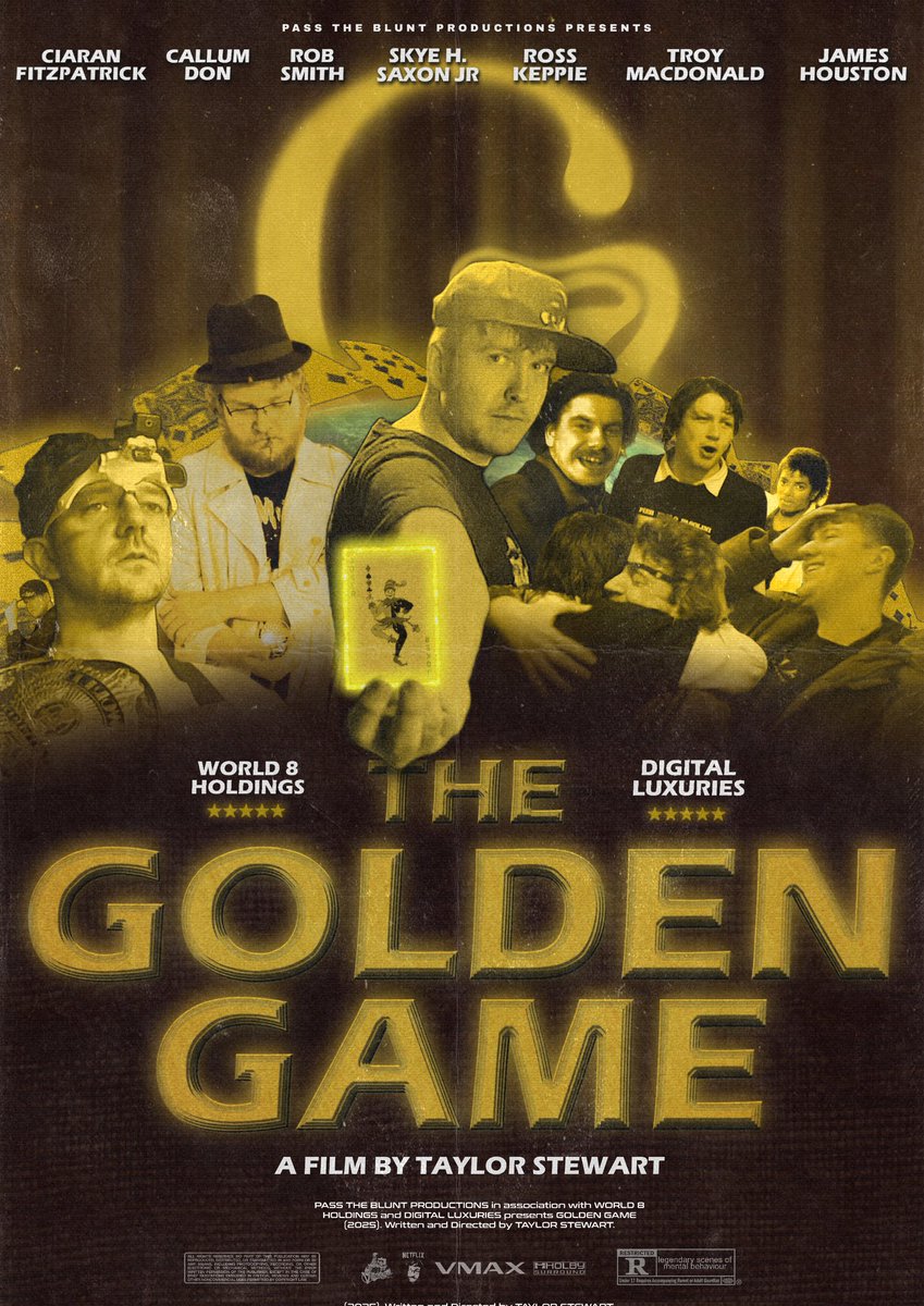 cooljinzo's tweet photo. My new film "The Golden Game" is out this Friday at 4PM UK time

A gamers stag do takes a turn when the guests play an evil card game... 

Who will survive and who will perish, when they play The Golden Game...

Subscribe to see it https://t.co/xtlg7nO5H0

Poster by @roglerboid https://t.co/oHX5lmPNEL