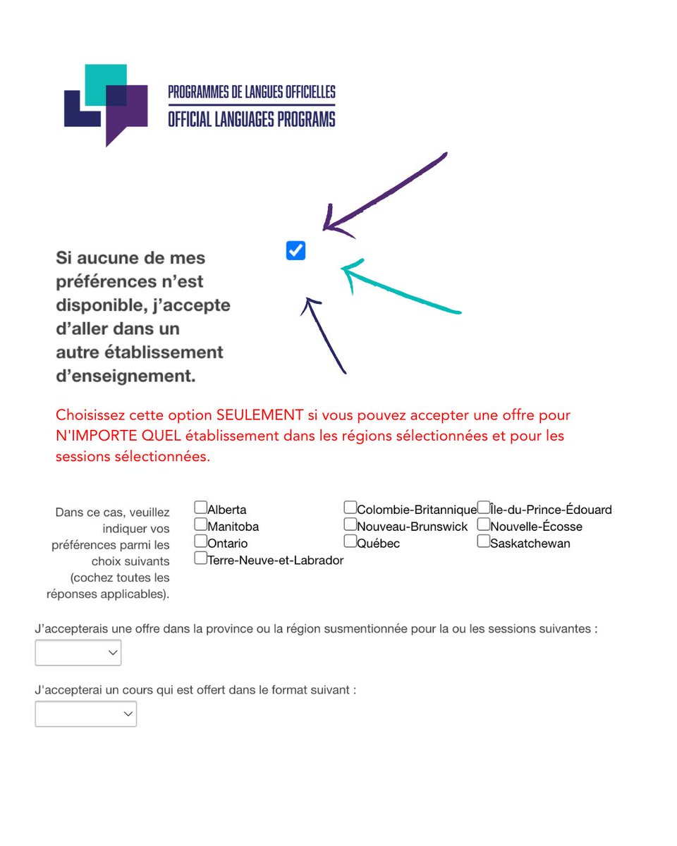 olp_plo_canada's tweet photo. Vous voulez augmenter vos chances d'obtenir une place dans le programme Explore? 🤔
 
Cochez la case dans votre demande qui dit, « Si aucun de mes établissements préférés n'est disponible, j'accepte d'aller dans un autre établissement ».

#ExploreProgram #CanadianPrograms https://t.co/9ano8E3fxv