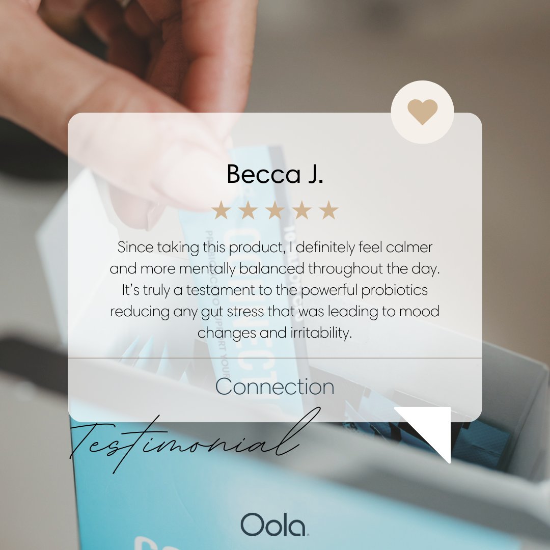 OolaLife's tweet photo. Real people, real results. Experience how the power of probiotics like Oola’s Connection can help you feel more balanced and at ease every day. 🌿
#oolalife #liveoola #RealResults  #GutHealthJourney #OolaConnection https://t.co/0actdehqmf