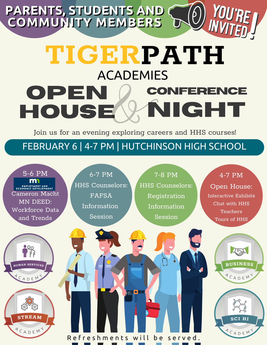 8th Grade Families: Check out the Tiger Path Open House on Thursday, February 6th between 4-7pm! Join us to learn about HHS courses, take a tour of the high school, and learn more about the registration process.