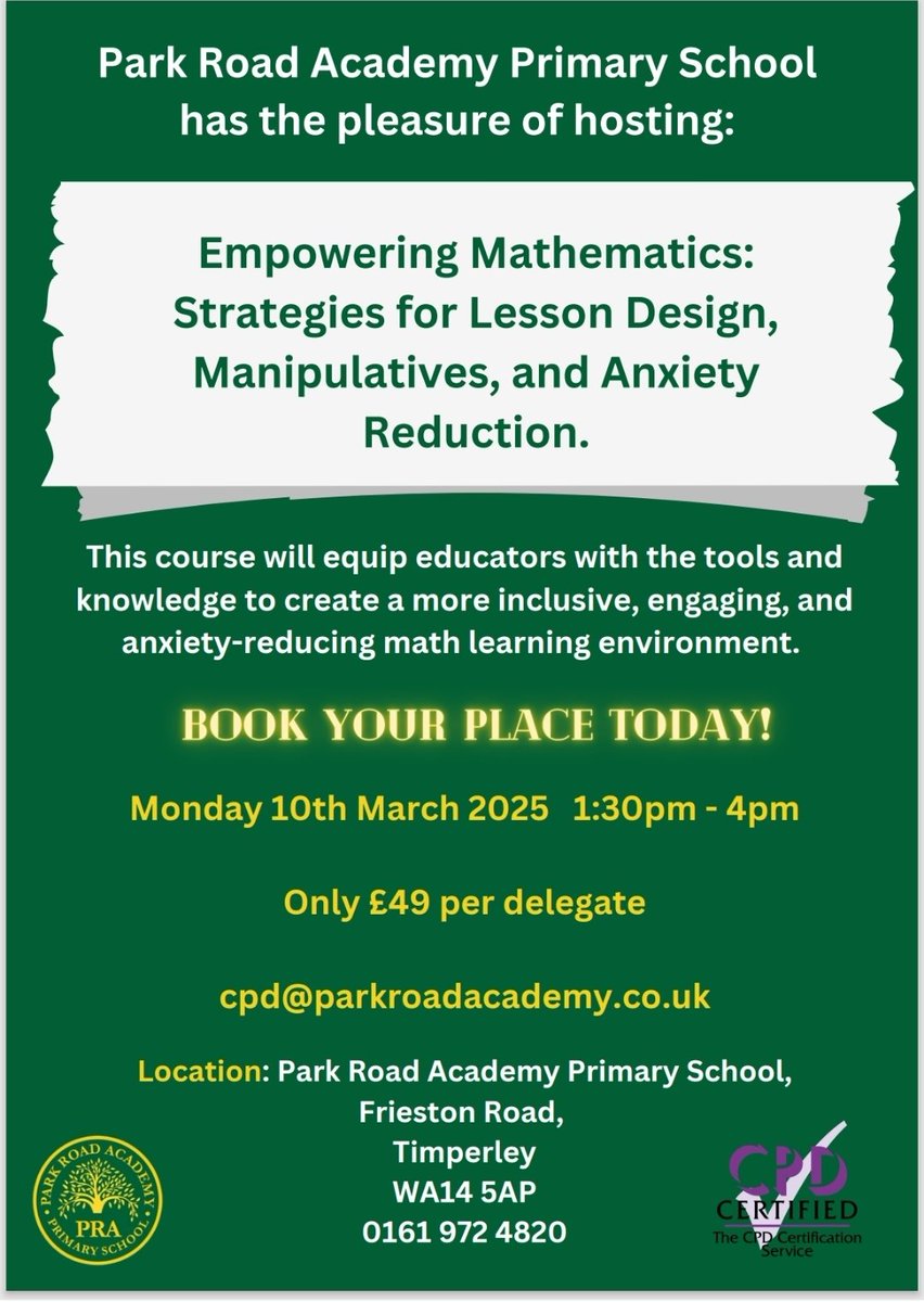 Park Road Academy Maths CPD tweet media