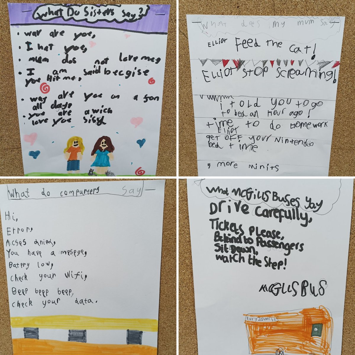 Check out Primary 5's poems inspired by Michael Rosen's adaptation of "Chivvy - What do grown ups say?" 
Excellent ideas which led to lots of laughter and fun in class! 💙 Well done everyone 🌟 <a href="/AttainRen/">Renfrewshire Attainment Team</a>
