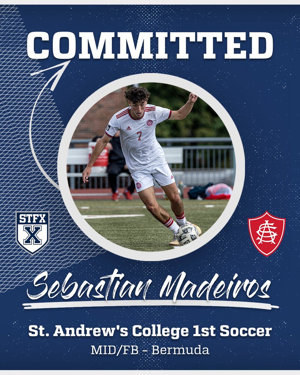 sacsoccer's tweet photo. Congratulations to @standrews1899 ⚽️ co-captain Seb Madeiros ‘25 on his commitment to @StFXAthletics. From Bermuda 🇧🇲 to SAC ❌ to @stfxuniversity! #CommitmentWeek @BermudaFA @FTFCanada__ https://t.co/8qZ1ZetMws