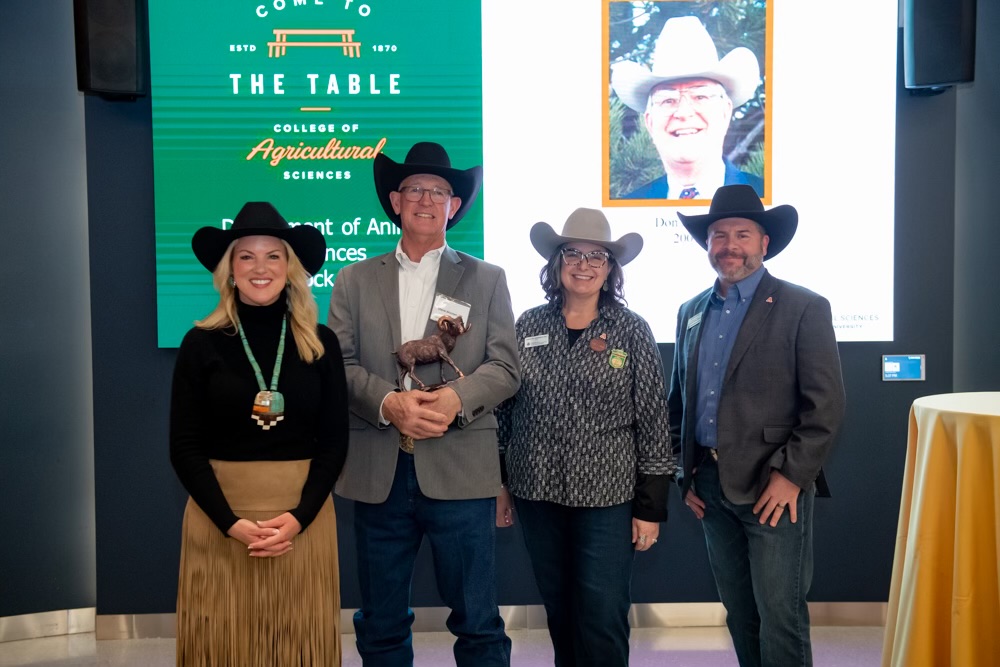 CSUAmyParsons's tweet photo. We hosted the @CSUAgSci  Livestock Leader Award Reception and Beef Club dinner at @CSUSpur during the @NationalWestern  Stock Show!

Congrats to CSU alum Steve Wooten for his dedication to sustainable ranching. Thanks to the CSU Beef Club for supporting Ag Sciences and Athletics! https://t.co/MYcsfTQIzu