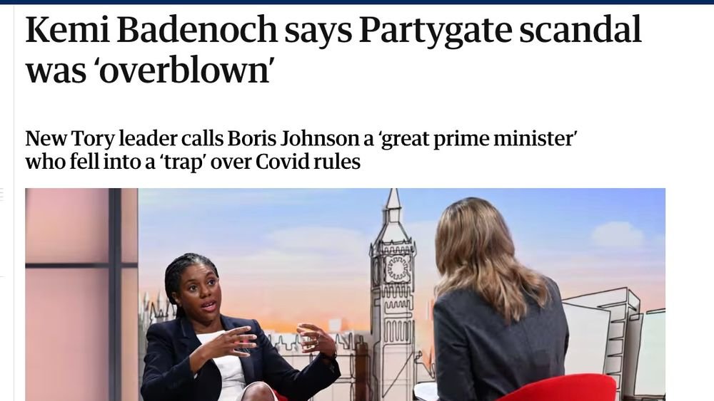 WistfulCass's tweet photo. Tory Party Political Broadcast features Kemi Badenoch talking ... Err That's It

Very unpopular among British public, but she says Keir Starmer is disconnected from people  🤡  Dreadful

Shouldn't recover from Boris Johnson's reign of corruption

#SelfServatives  #ToriesLied https://t.co/8WYHK5nNJv