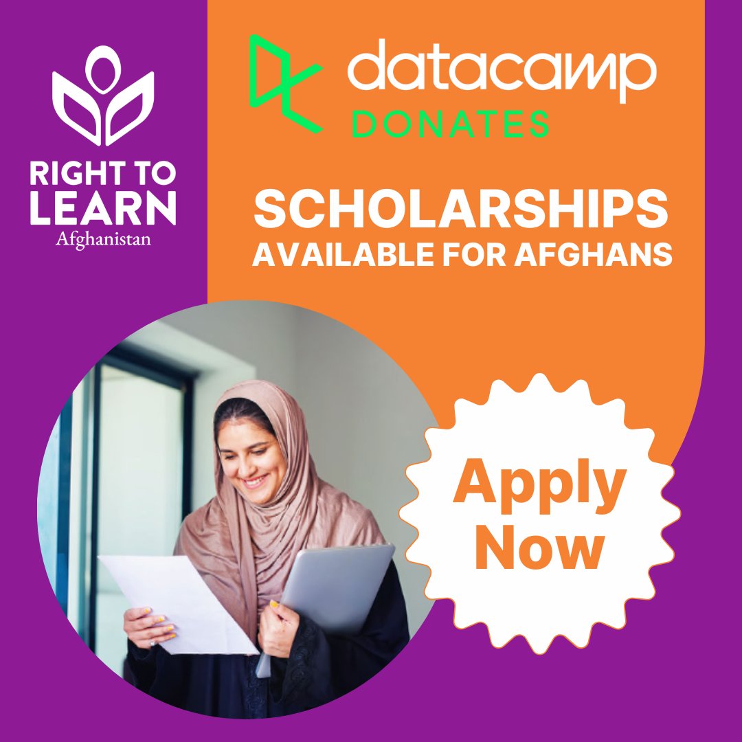 We're thrilled to partner with <a href="/DataCamp/">DataCamp</a> through #DataCampDonates! Learners can access 440+ courses to build skills for today’s digital economy. #dcdonates

Apply for the scholarship here: forms.gle/RaK82ypy5rWfaK…