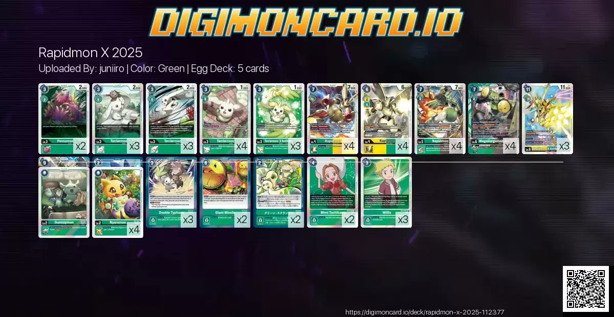Rapidmon X 2025 (Green) https://t.co/f24KKGnJKh #digimon #digimontcg #digimoncard Rapidmon X 2025 (Green) https://t.co/f24KKGnJKh #digimon #digimontcg #digimoncard