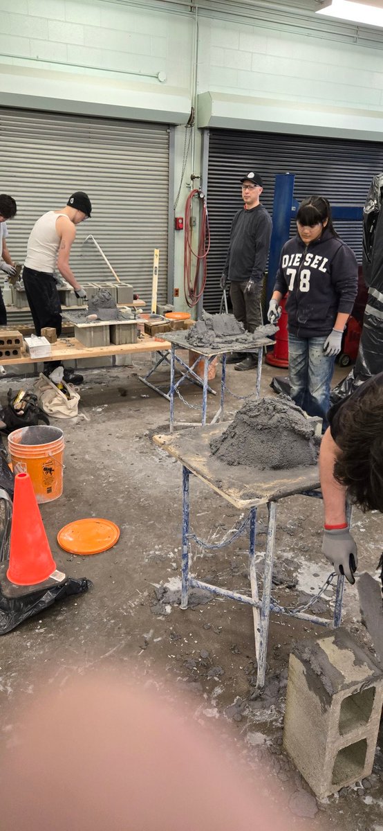 BAC and OPCMIA deliver intro to brick and concrete at Sir Charles Tupper Secondary in Vancouver. Way to go, young people.