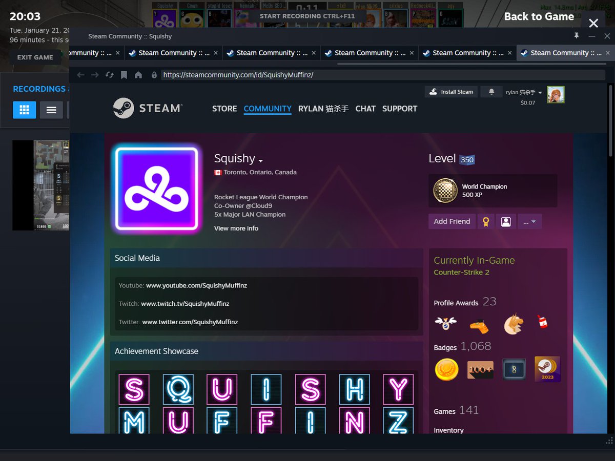 CastleRylan's tweet photo. Played a game of cs against @SquishyMuffinz been a huge fan since the muffin men days. GGs! https://t.co/jqIHCYIaIE