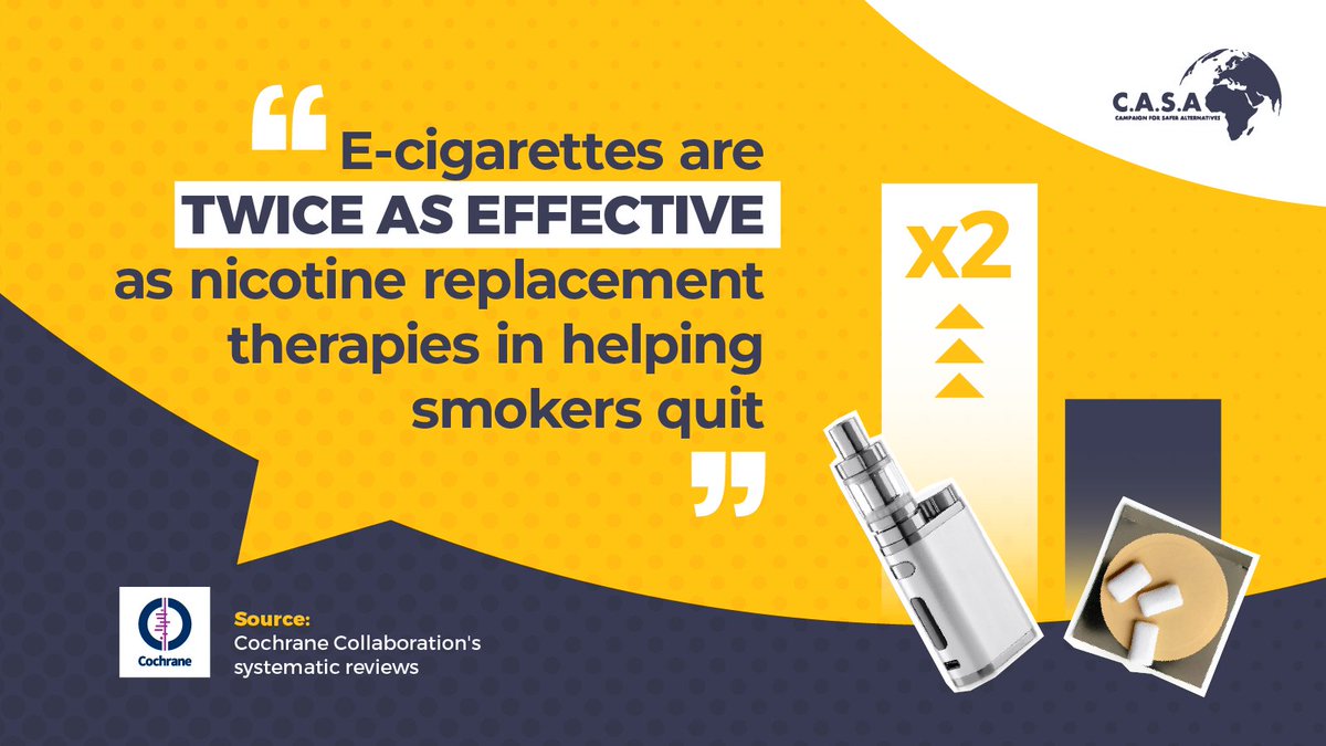 Research shows that harm reduction products, like e-cigarettes and nicotine pouches, reduce exposure to harmful toxins by up to 80% and lower the risk of dying from   tobacco-related illnesses by 70%.

They also help many smokers quit for good! #Ecigs #Vaping #ScientificEvidence