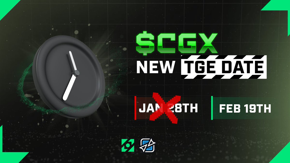 Big moves require precision 🚀

We’re shifting the $CGX TGE to February 19th to align with some exciting developments, like Open Ronin and our @RoninLaunchpad sale starting on February 11th.

Here’s what you need to know about what’s coming next ⬇️